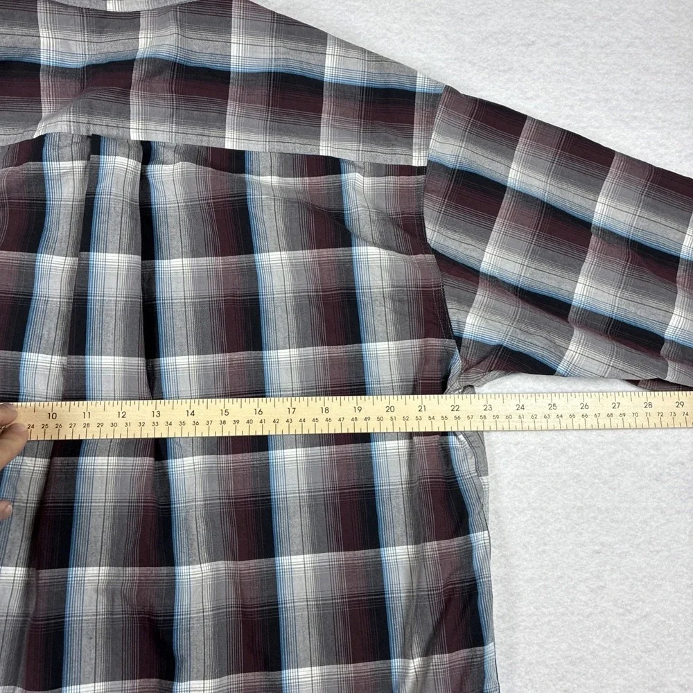 Cinch Shirt Mens Large Blue Red Plaid Button Down Long Sleeve Western Casual - Picture 8 of 10